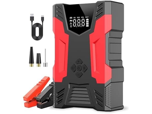 Alpha Digital A23 800A Car Jump Starter with Air Compressor, 10000mAh