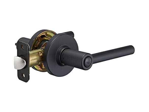 Amazon Basics Madison Privacy Door Lever - Matte Black, 6-Pack