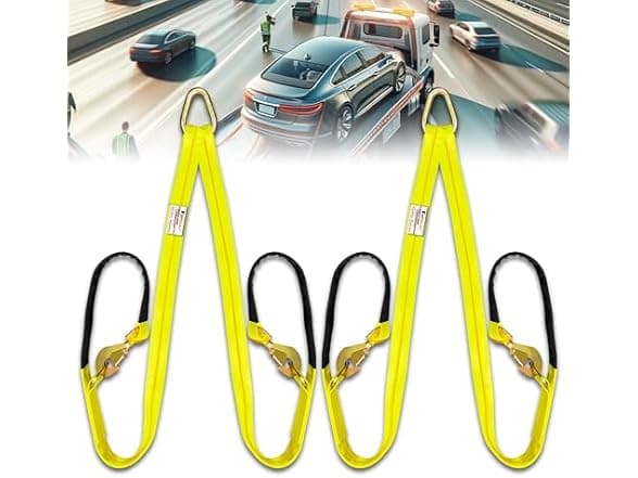 Ring 2-Pack V-Bridle Tow Strap 5500 lbs with Cordura Sleeve