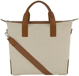 Vince Fairfax Top Zip Tote - Milk/Saddle Cotton Check