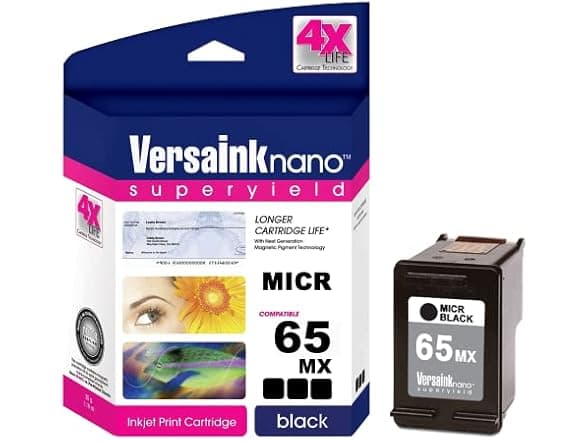 VersaInk-Nano 65 MX Black MICR Ink Cartridge - 300 Page Yield