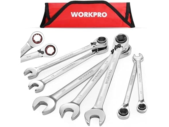 WORKPRO 7pc Reversible Ratchet Set - SAE 3-in-1 Wrench Set