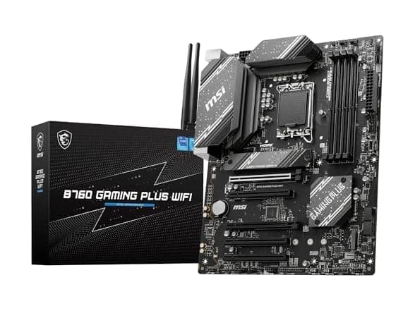 MSI B760 Gaming Plus WiFi V1 Motherboard, ATX, LGA 1700, DDR5, DDR5 6800+
