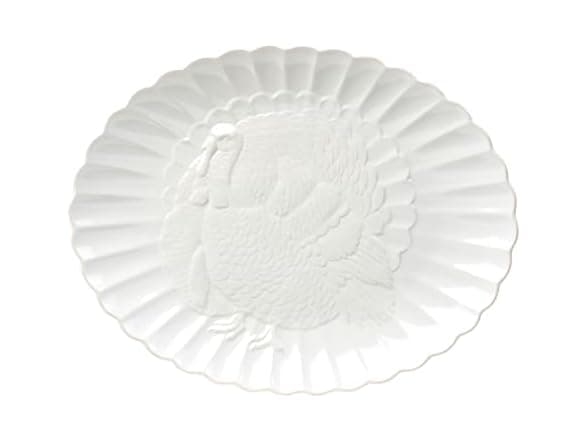Lenox French Perle Carved Turkey Platter, 18-Inch Stoneware