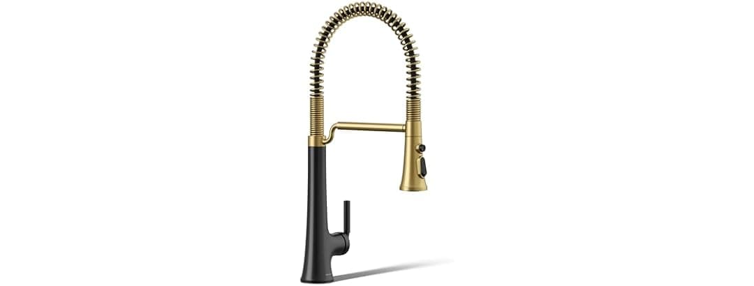 KOHLER K-23765-BMB Tone Faucet Sprayhead Black/Brass
