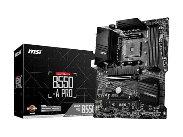 MSI B550-A PRO V1 ProSeries Motherboard (AMD Ryzen 5000, AM4, DDR4, PCIe 4.0, SATA 6Gb/s, M.2, USB 3.2 Gen 2, HDMI/DP, ATX)