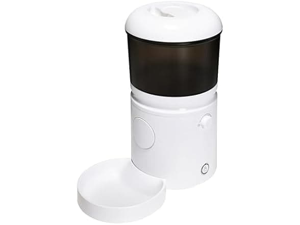 Amazon Basics Automatic Cat Feeder with Voice Recorder, 4L, White