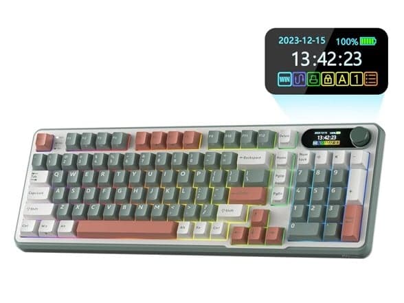 RK Royal Kludge S98 Mechanical Keyboard with Smart Display & Knob