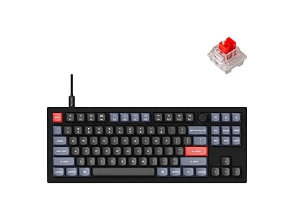 Keychron V3 Wired TKL Mechanical Keyboard with Knob - Hot-Swappable, QMK/VIA, Double-Shot