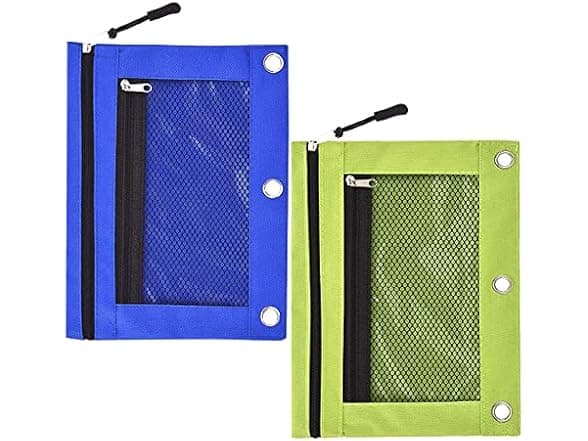 Ring 10 Pack 3 Ring Binder Pencil Pouches - 50% Off Flash Deal
