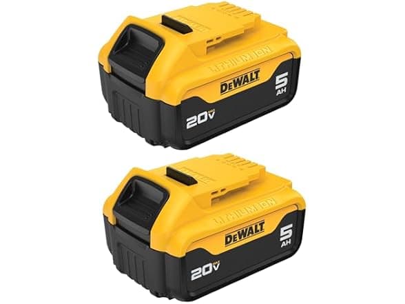 DEWALT DCB205-2 20V MAX XR 5 Ah Battery 2-Pack - 52% Off