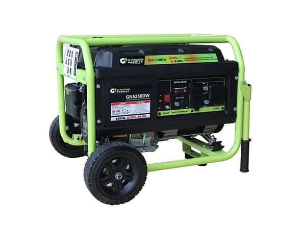 Green-Power America Portable Generator 5250 Watt Gasoline Powered, Manual Start, 12V-8.3A Charging Outlets, Home Back Up & RV Ready