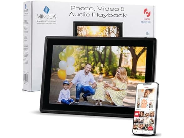 Minolta Smart Photo Frame 10.1 inch with WiFi and 16GB Storage