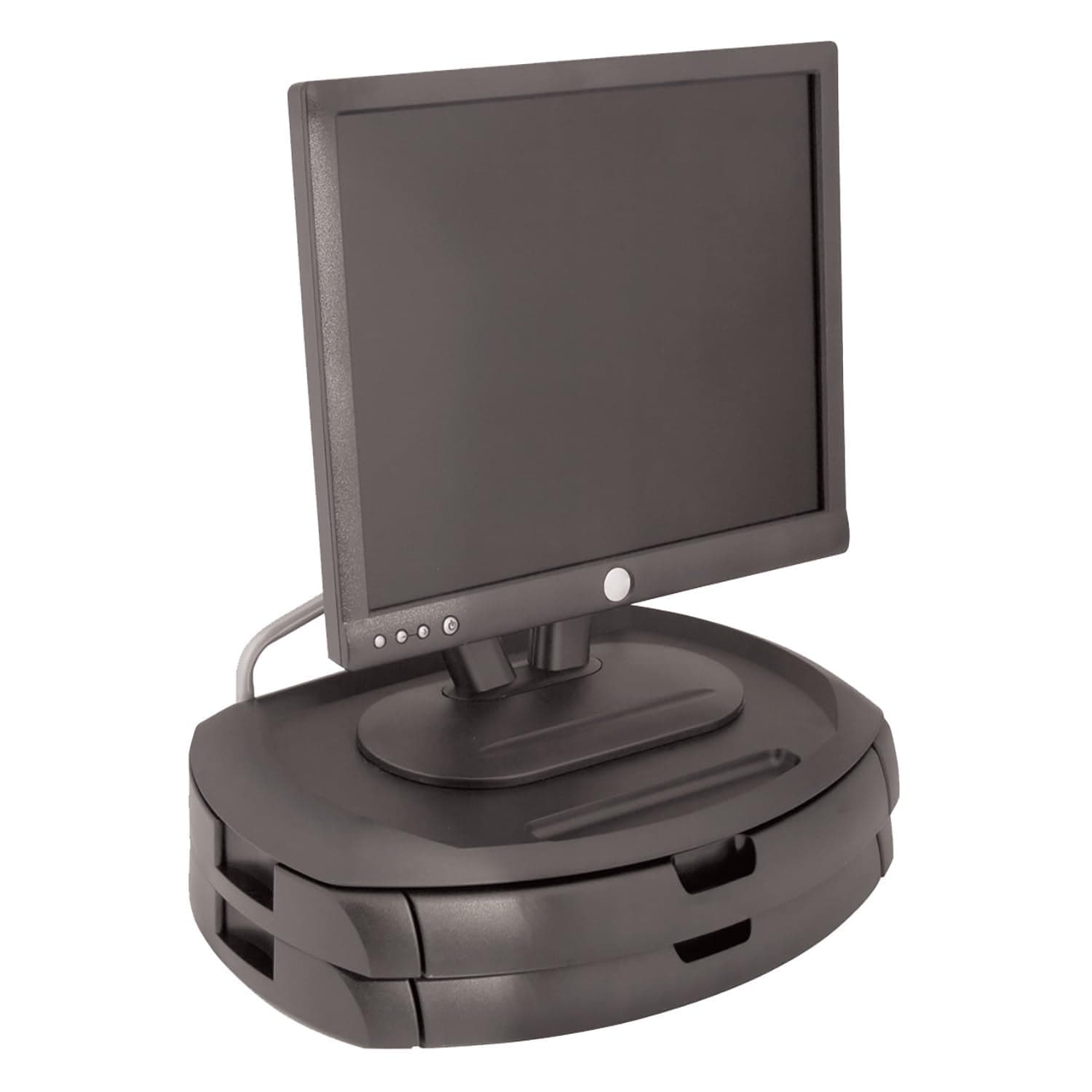 Kantek MS200B Monitor Stand with Storage Drawers, Supports 35 Lbs