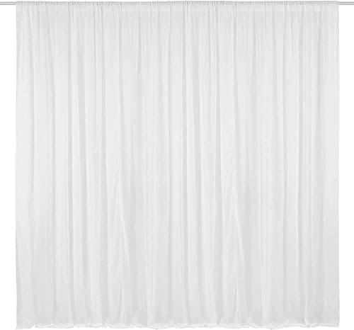 AK Trading 115x120 White Chiffon Drapes for Wedding Backdrop Decor