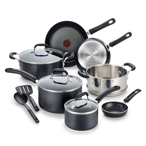 T-fal Experience 12-Piece Nonstick Cookware Set - Induction Compatible, Oven Safe