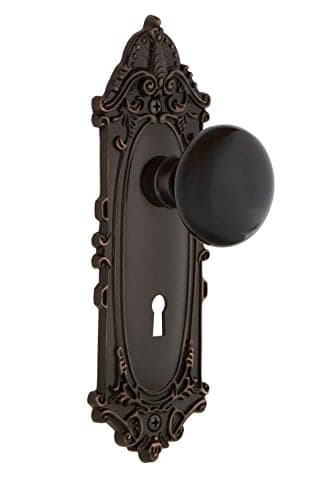 Nostalgic Warehouse Victorian Passage Door Knob Set, Timeless Bronze - 2-3/8" Backset