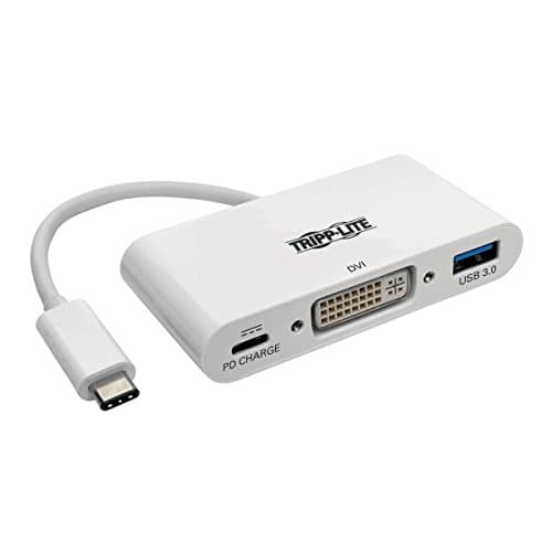 Tripp Lite USB-C to DVI Multiport Adapter with USB-A Hub and PD Charging
