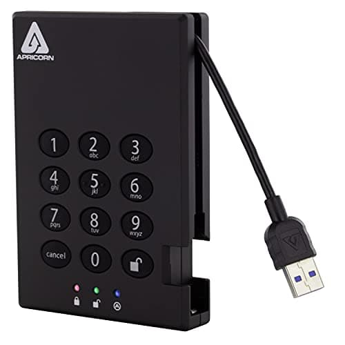Apricorn 4TB Aegis Padlock USB 3.0 SSD 256-Bit Encrypted Portable Drive