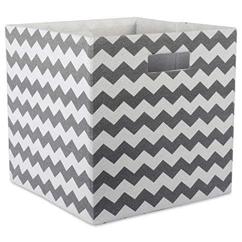DII Collapsible Polyester Storage Cube, Chevron, Gray, Large - 65% Off
