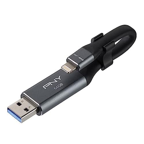 PNY 64GB Duo Link iOS USB 3.0 OTG Flash Drive - Transfer & Charge