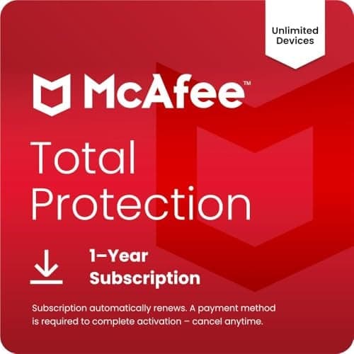 McAfee Total Protection Unlimited-Devices Antivirus with VPN & ID Monitoring