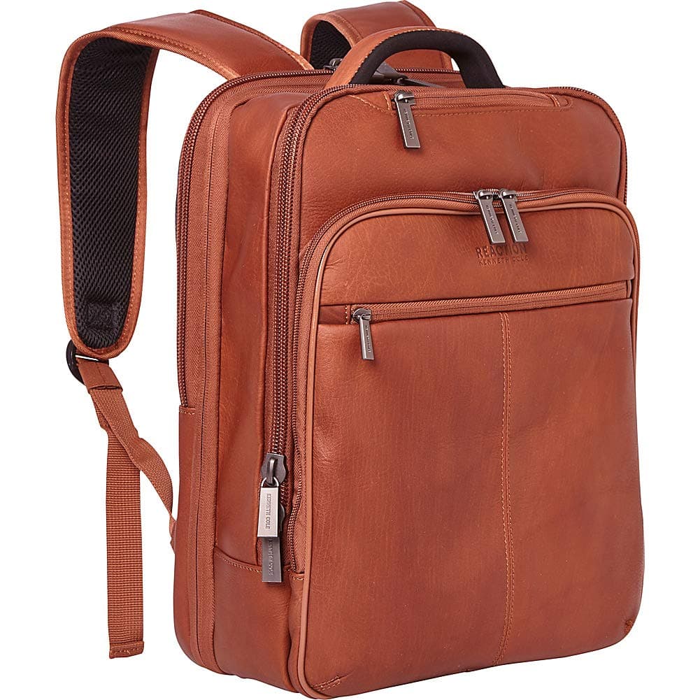 Kenneth Cole REACTION Leather Laptop Backpack with RFID Protection