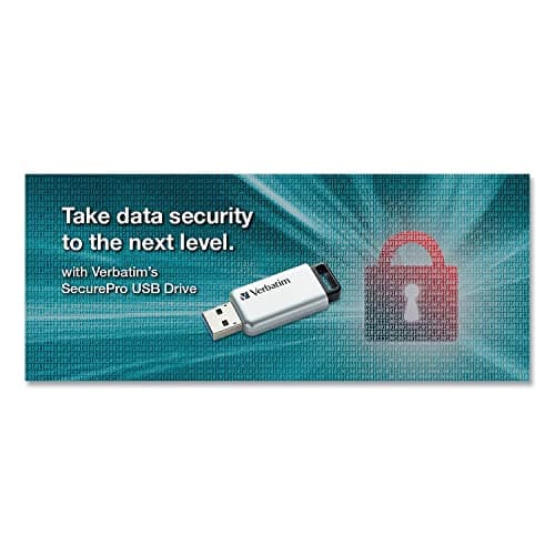 Verbatim 128GB Store 'n' Go Secure Pro USB 3.0 Flash Drive, Silver