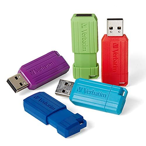Verbatim 16GB Pinstripe USB 2.0 Flash Drive 5-Pack - Retractable