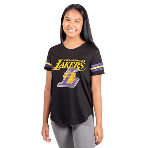 Ultra Game NBA LA Lakers Women's Soft Mesh T-Shirt - Black Medium