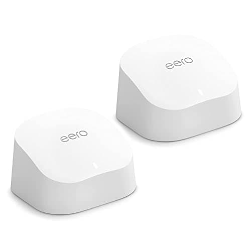 Amazon eero 6 Mesh Wi-Fi System 2-Pack - Wi-Fi 6, Covers 3,000 sq ft
