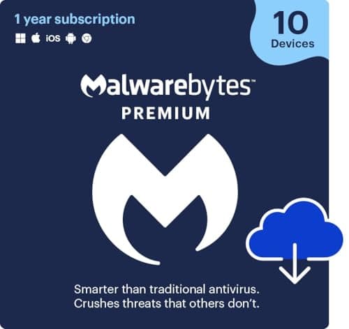 Malwarebytes Premium 1-Year 10-Device Antivirus Software