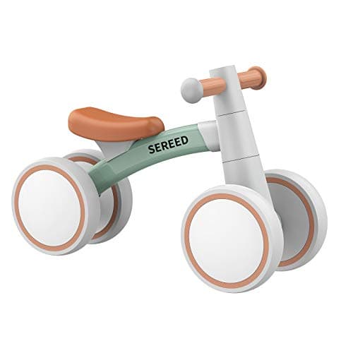 SEREED Baby Balance Bike for 1-2 Year Olds - 4 Wheels, Green