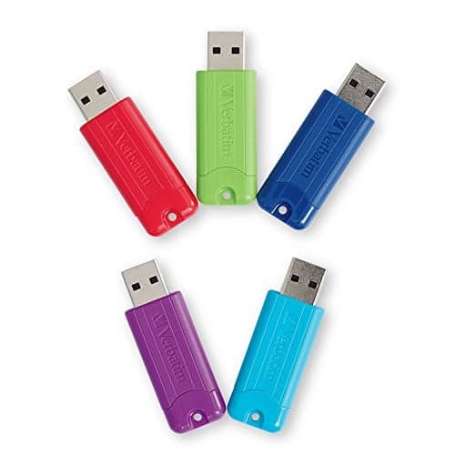 Verbatim 64GB USB 3.2 Gen 1 Flash Drive 5-Pack - Retractable, Multicolor