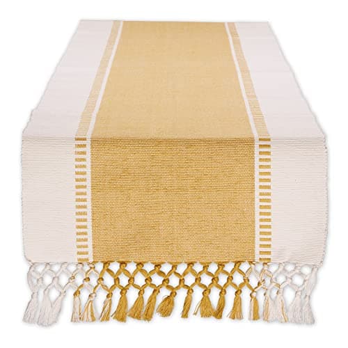 DII Dobby Stripe Woven Table Runner 13x108 Honey Gold - 84% Off