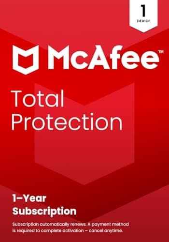 McAfee Total Protection 2027 - 1 Device Antivirus with VPN and ID Monitoring