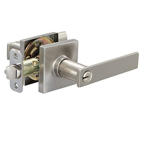Amazon Basics Contemporary Stamford Door Lever 6-Pack Satin Nickel