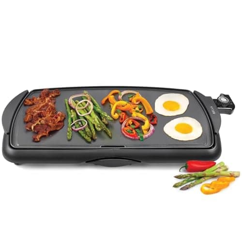 BELLA Electric Non-Stick Griddle 10.5x20 - 1500W, Ceramic Coating