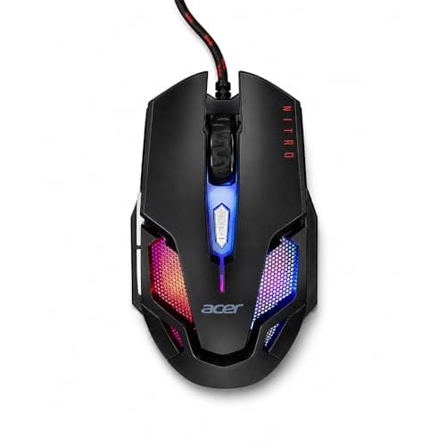 Acer Nitro Gaming Mouse III | RGB Wired Gaming Mouse | 6 Buttons | Adjustable DPI (800–7200) | Ergonomic Design | Plug & Play for Gamers & Students, Casual Gaming & PC Setup Upgrade