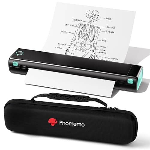 Phomemo M08F Inkless Thermal Portable Printer with Case - 8.5 x 11, Black