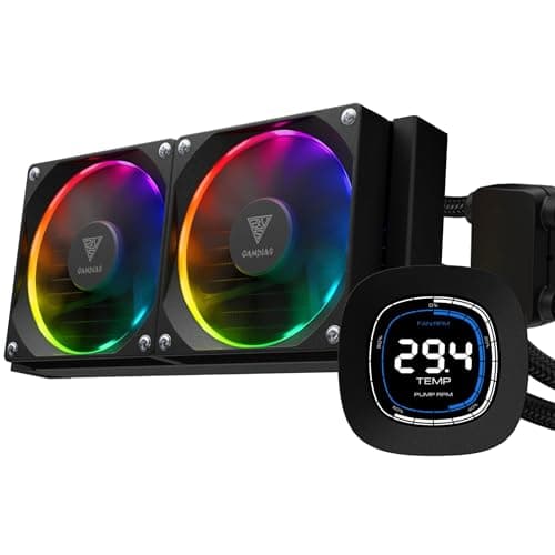 GAMDIAS 240mm AIO CPU Cooler with 2.1" LCD Display and ARGB