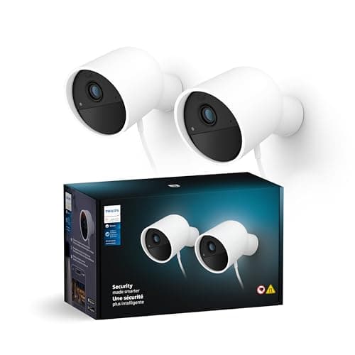 Philips Hue Secure Wired Camera 2-Pack, 1080P Indoor/Outdoor