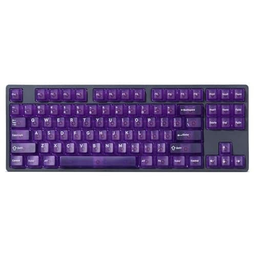 DROP + MiTo Keysterine Transparent ABS Keycap Set R2 - Grape - 60%, 65%, 75%, TKL, WKL, 1800, 96-Key, Full-Size and More Cherry MX Style Keyboard Compatibility