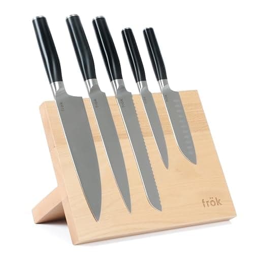 Frok 6-Piece German Steel Knife Set with Magnetic Block