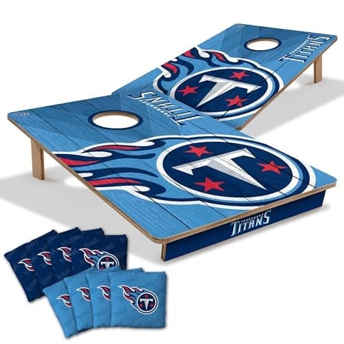 YouTheFan Tennessee Titans Wood Cornhole Game - 2x3 FT with Logo Bags