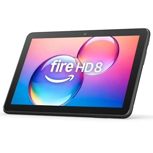 Like-New Amazon Fire HD 8 tablet (newest model), 8” HD Display, 4GB memory, 64GB, responsive and vibrant, designed for portable entertainment, Black