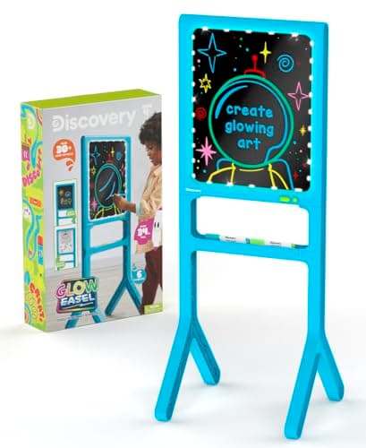 Discovery Glow Easel Dual-Sided Art Station with Light Board