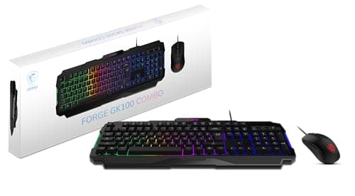 MSI Forge GK100 Combo - RGB Gaming Keyboard & Mouse Set, 6400 DPI