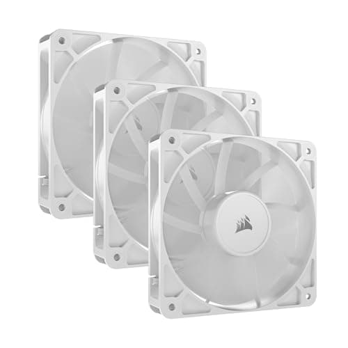 CORSAIR RS120 120mm PWM Fans Triple Pack White - Daisy-Chain, Low-Noise
