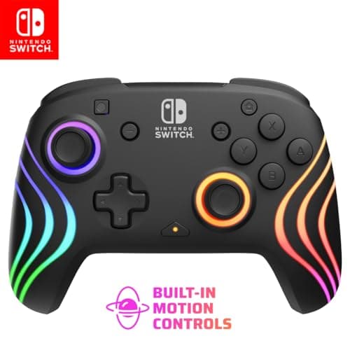 PDP Afterglow Wave Wireless Switch Pro Controller - RGB Customization - Black